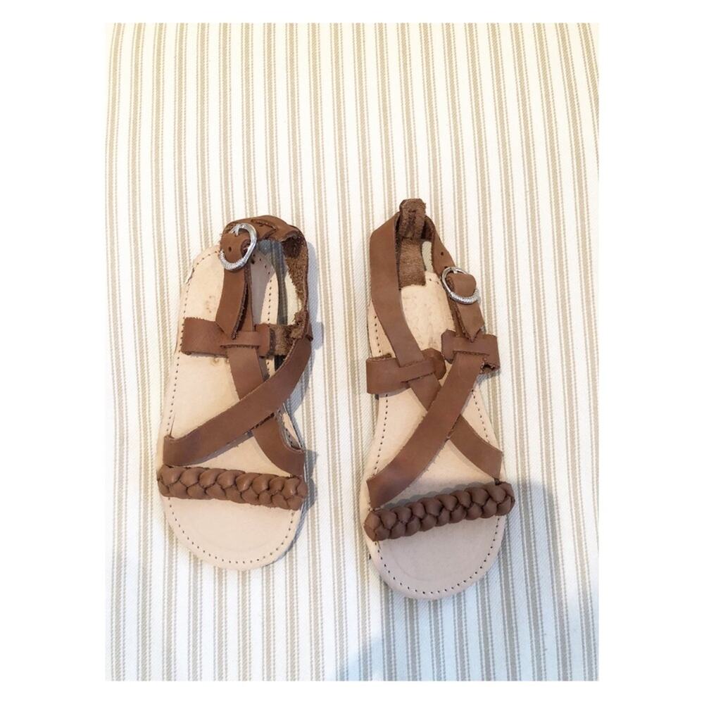 The Humble Soles Brown Woven Leather Sandals Girl's 7